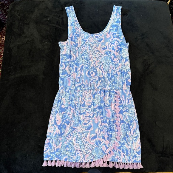 Lilly Pulitzer Pants - Lilly Pulitzer Jarrett Romper Boca Blue /Sea what I Sea Size large NWT